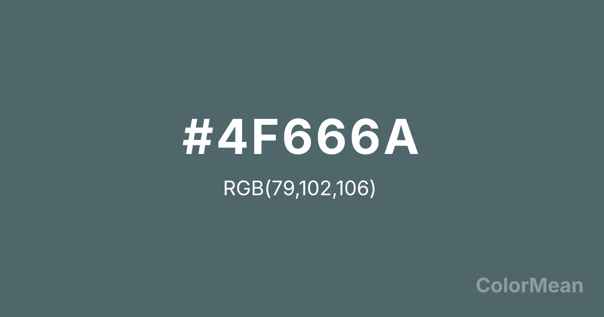 Color swatch image showing Stormcloud (#4F666A) with RGB(79,102,106) values