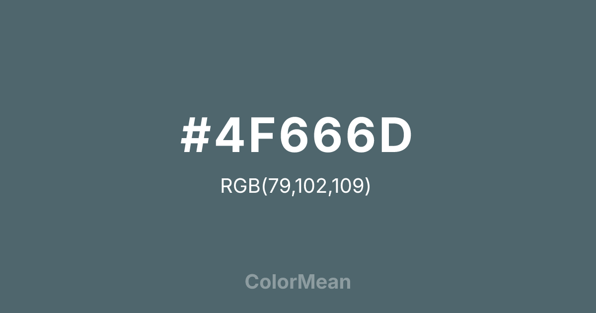 Color swatch image showing #4F666D with RGB(79,102,109) values