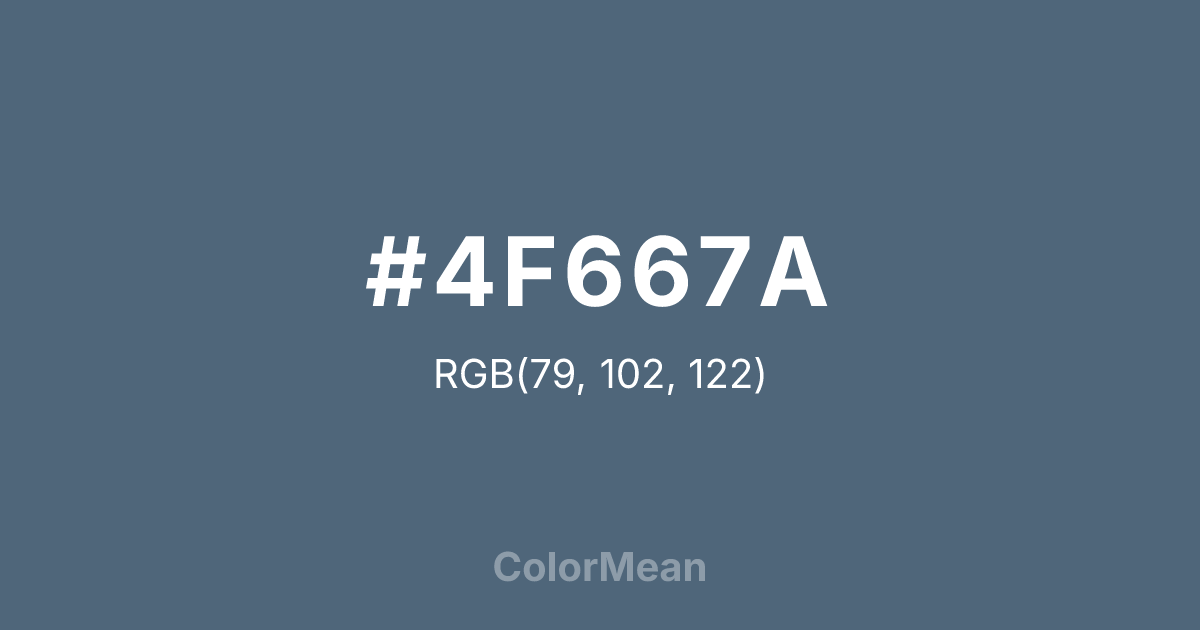 Color swatch image showing #4F667A with RGB(79,102,122) values