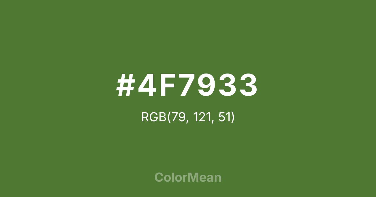 Color swatch image showing #4F7933 with RGB(79,121,51) values
