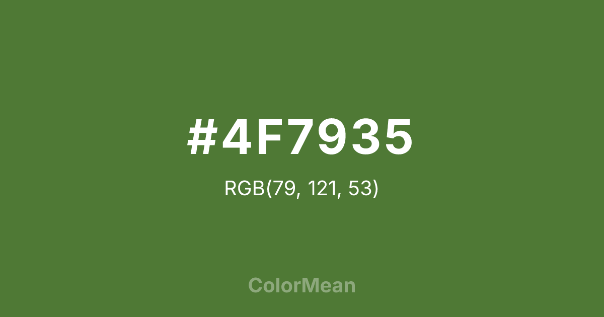 Color swatch image showing #4F7935 with RGB(79,121,53) values