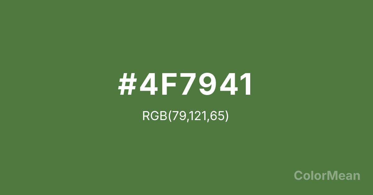 Color swatch image showing #4F7941 with RGB(79,121,65) values