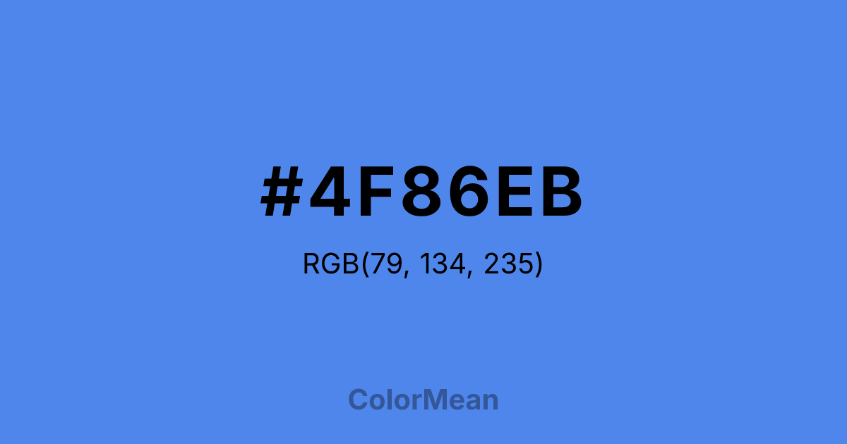 Color swatch image showing #4F86EB with RGB(79,134,235) values