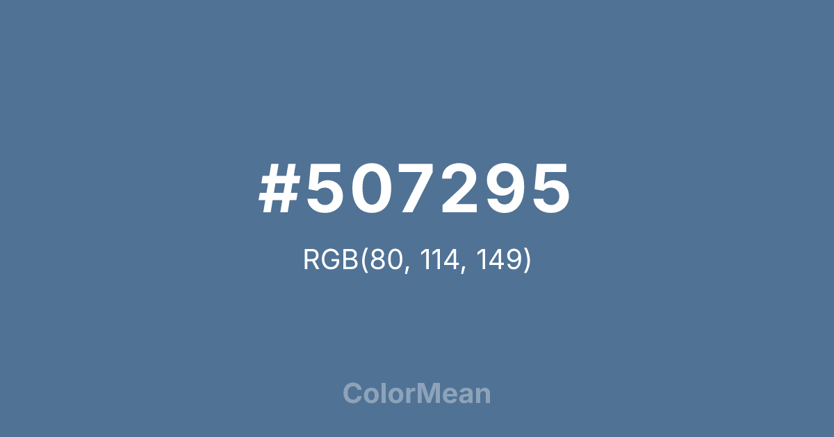 Color swatch image showing #507295 with RGB(80,114,149) values