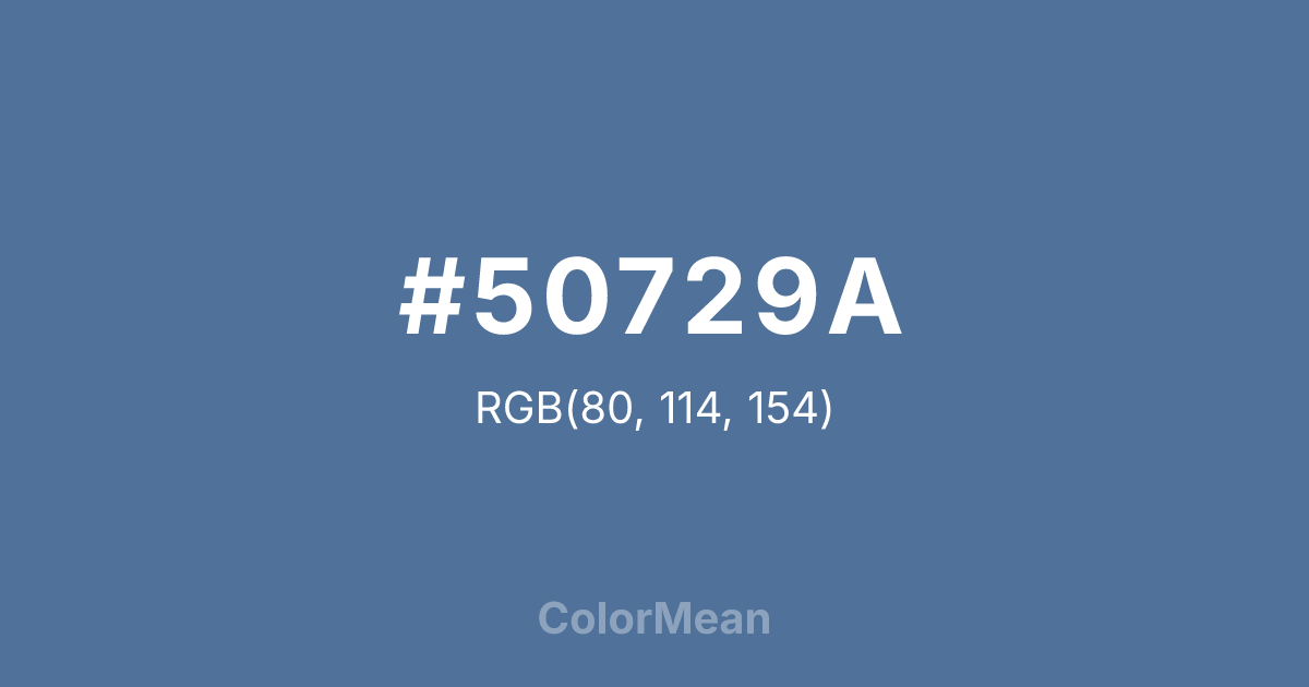 Color swatch image showing #50729A with RGB(80,114,154) values
