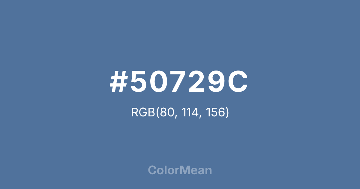 Color swatch image showing #50729C with RGB(80,114,156) values