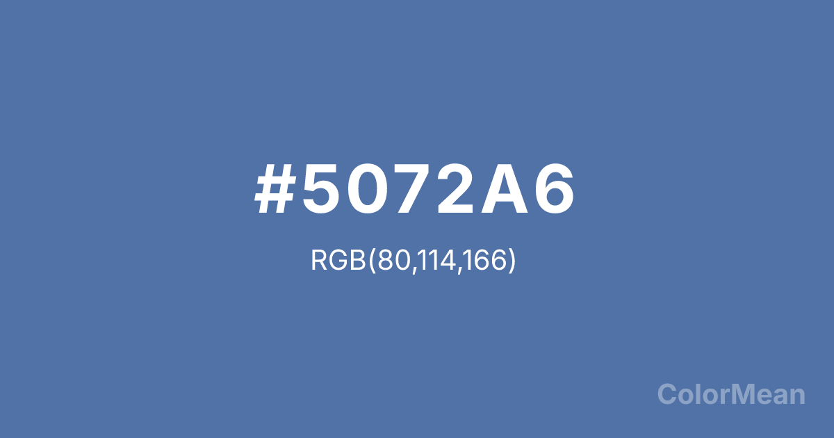 Color swatch image showing #5072A6 with RGB(80,114,166) values