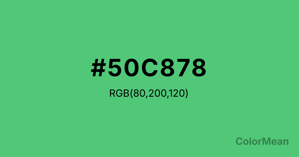 Color swatch image showing Paris Green (#50C878) with RGB(80,200,120) values