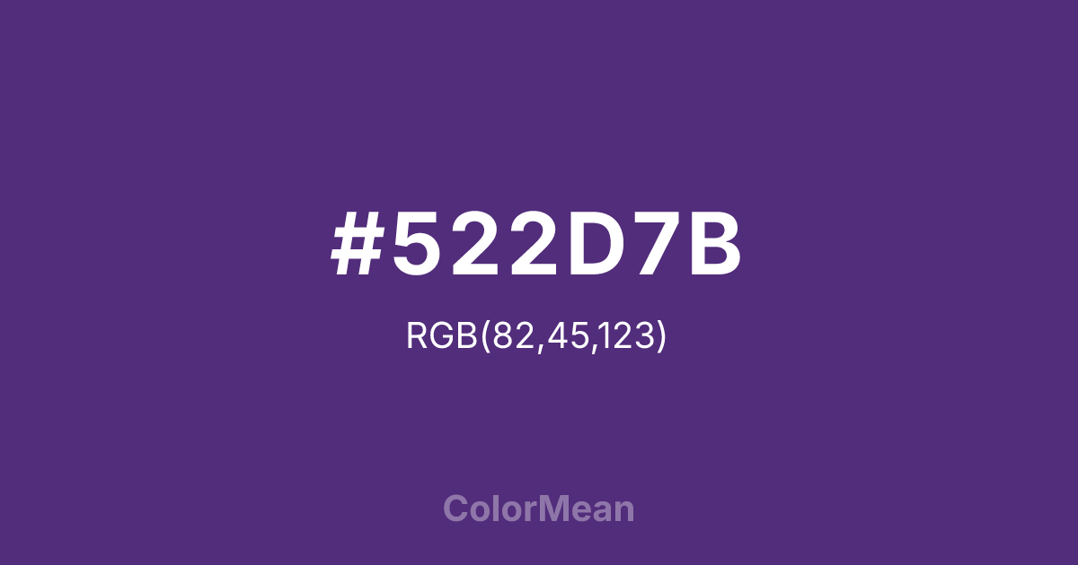 Color swatch image showing #522D7B with RGB(82,45,123) values