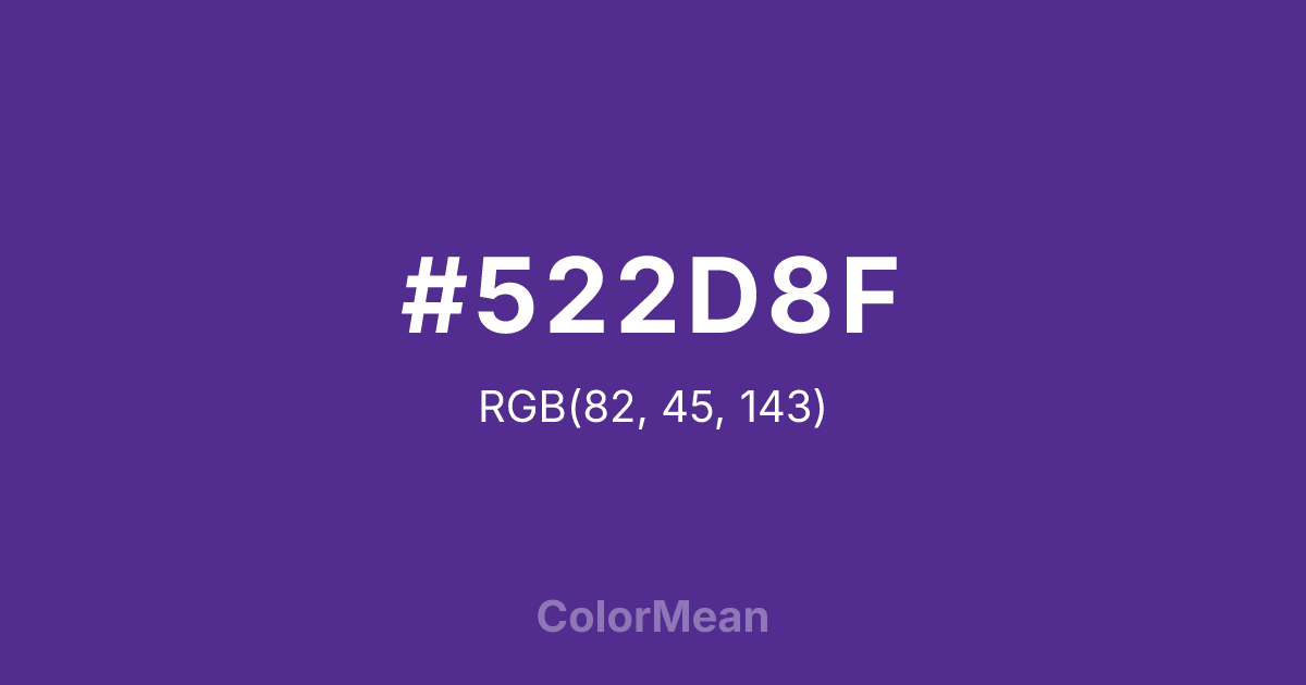 Color swatch image showing #522D8F with RGB(82,45,143) values