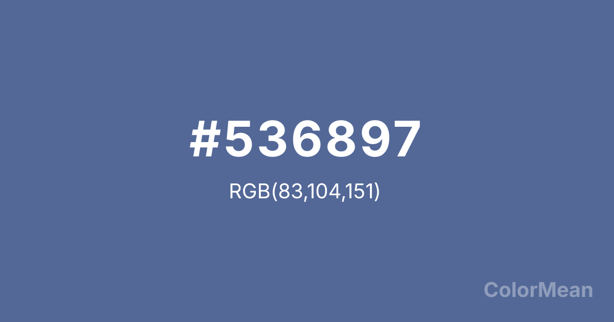 Color swatch image showing #536897 with RGB(83,104,151) values