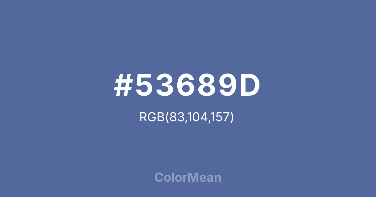 Color swatch image showing #53689D with RGB(83,104,157) values