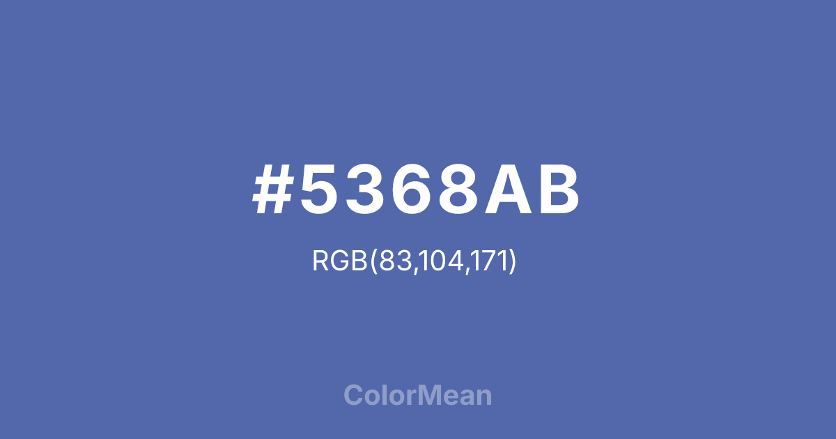 Color swatch image showing #5368AB with RGB(83,104,171) values