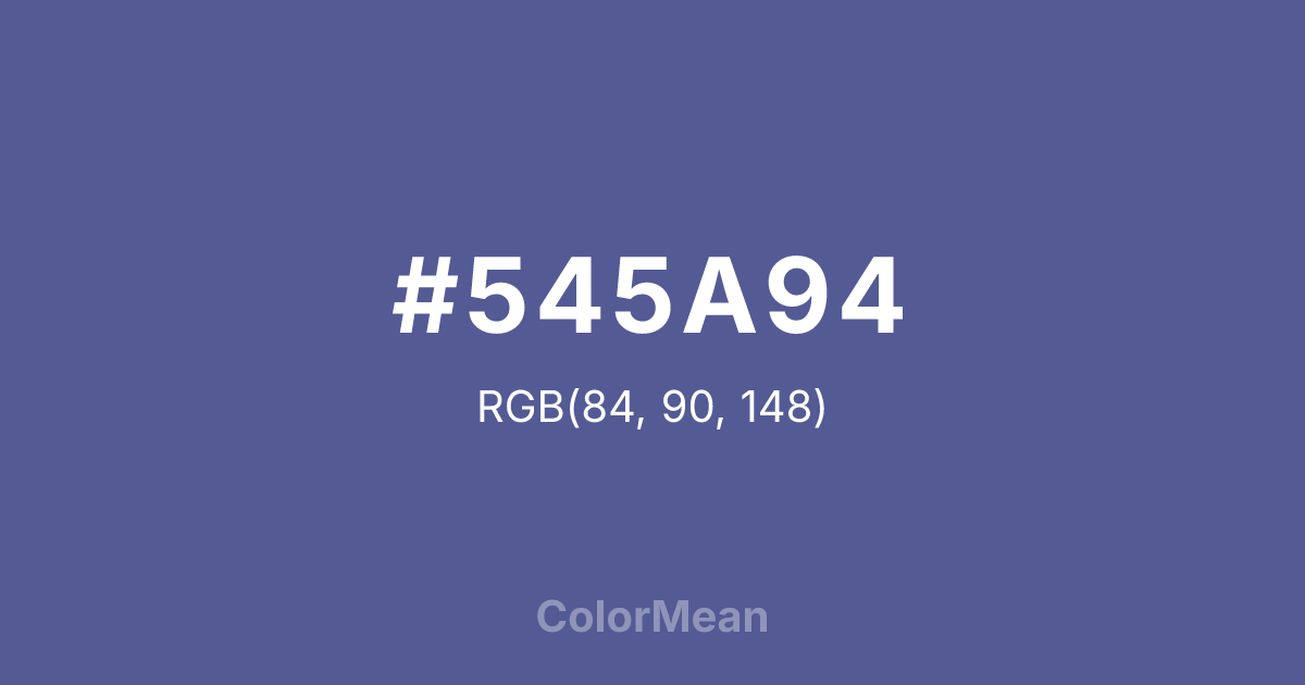 Color swatch image showing #545A94 with RGB(84,90,148) values