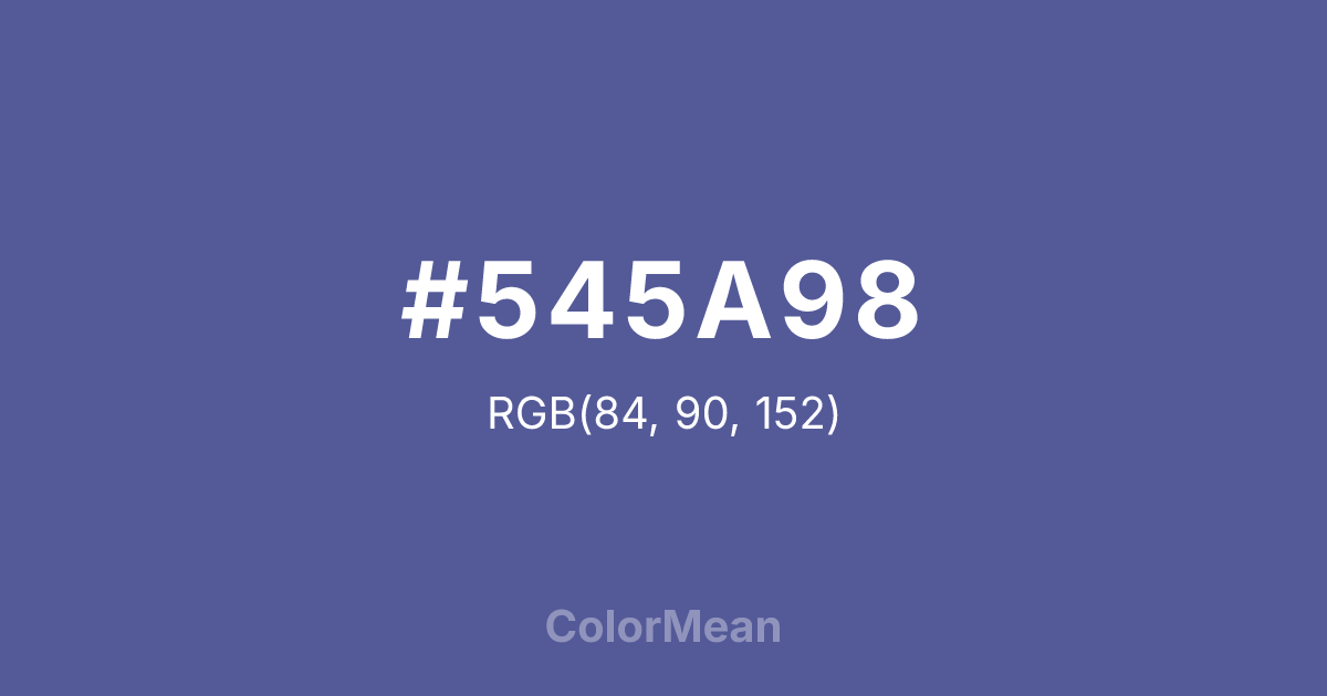 Color swatch image showing #545A98 with RGB(84,90,152) values