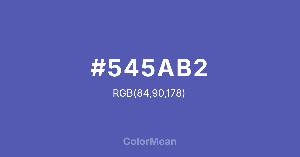 Color swatch image showing #545AB2 with RGB(84,90,178) values