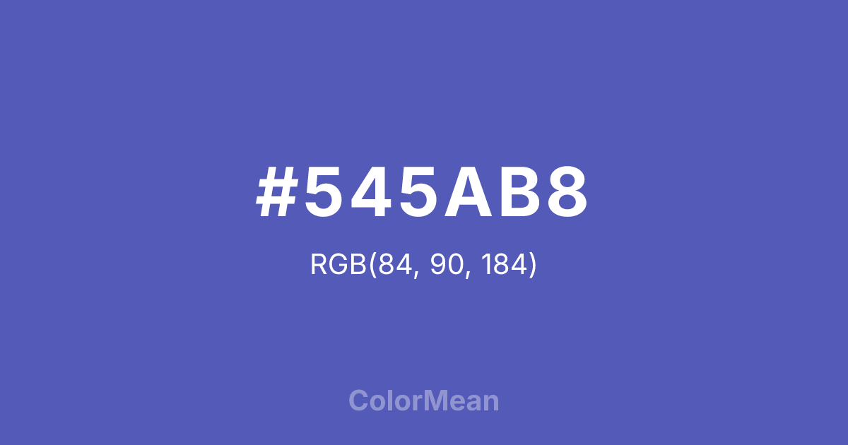 Color swatch image showing #545AB8 with RGB(84,90,184) values