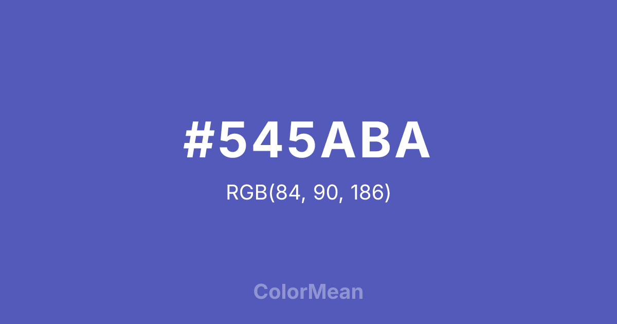 Color swatch image showing #545ABA with RGB(84,90,186) values