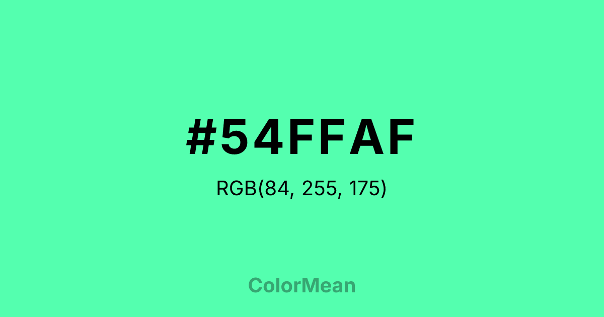 Color swatch image showing #54FFAF with RGB(84,255,175) values