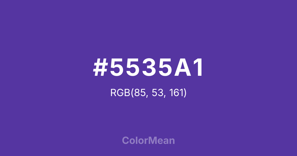 Color swatch image showing #5535A1 with RGB(85,53,161) values