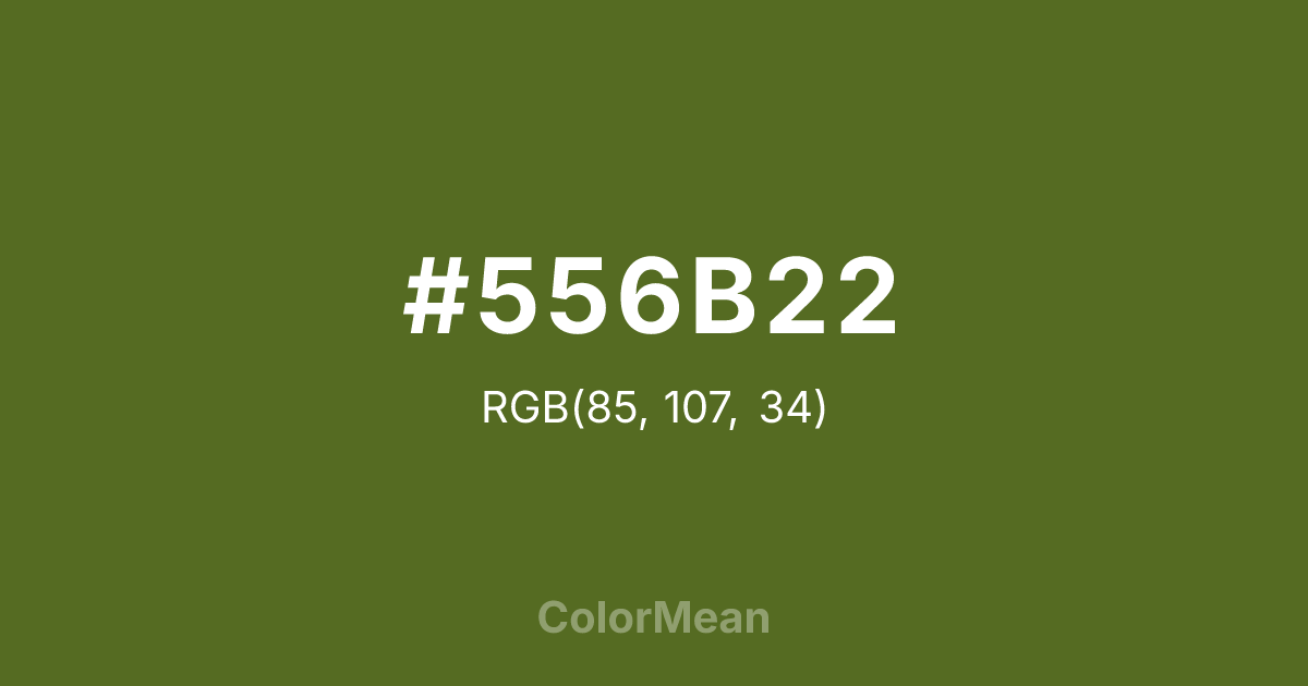Color swatch image showing #556B22 with RGB(85,107,34) values