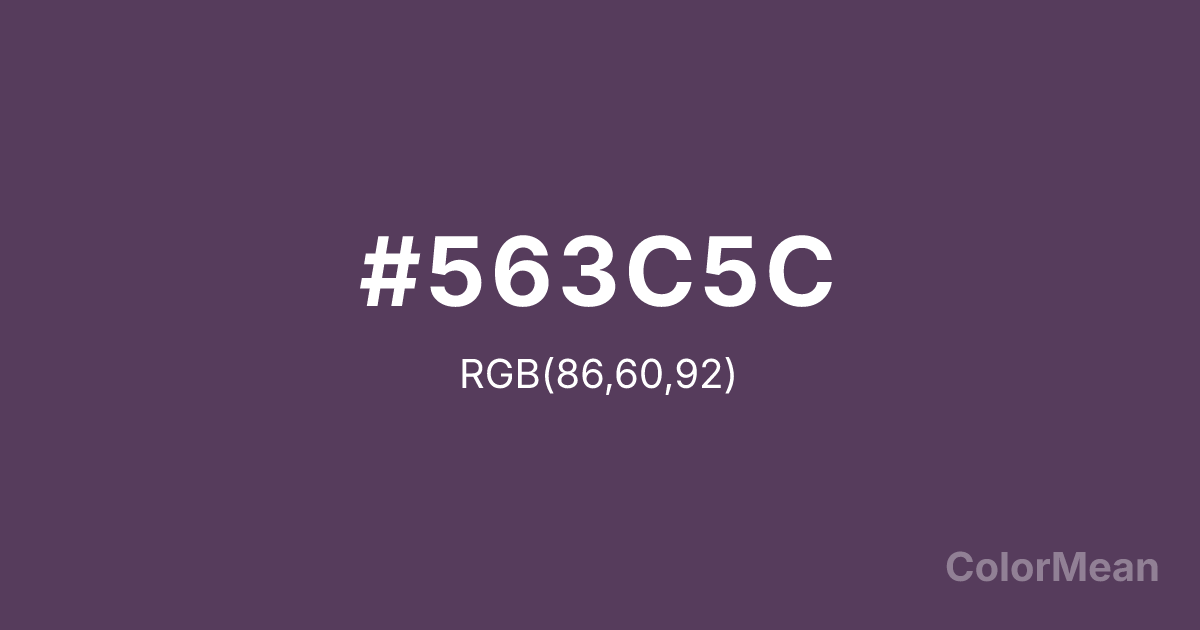 Color swatch image showing Pineapple (#563C5C) with RGB(86,60,92) values