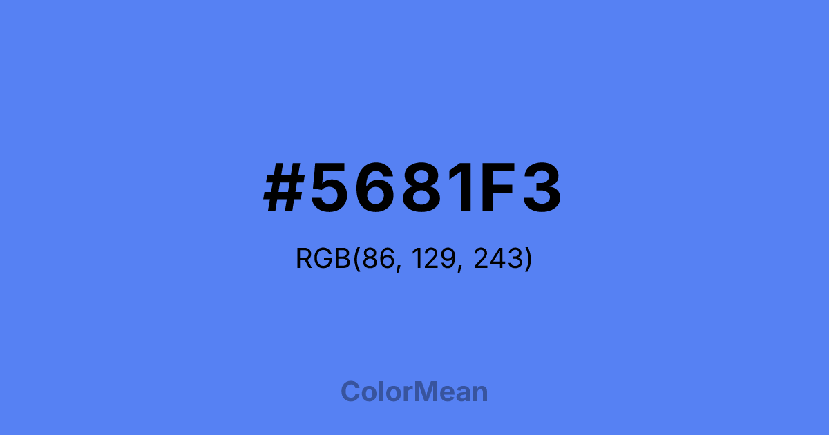 Color swatch image showing #5681F3 with RGB(86,129,243) values