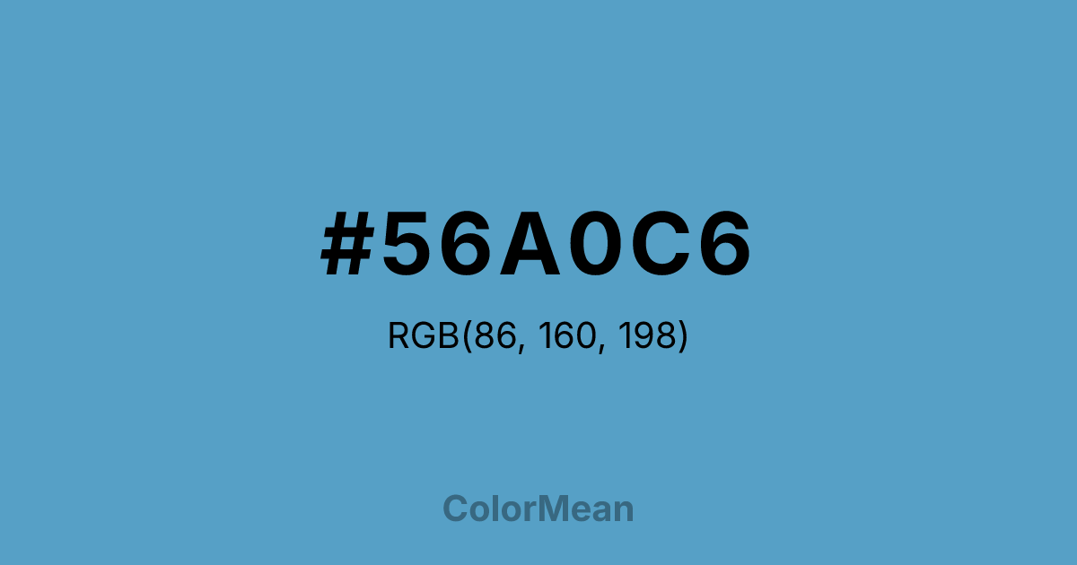 Color swatch image showing #56A0C6 with RGB(86,160,198) values