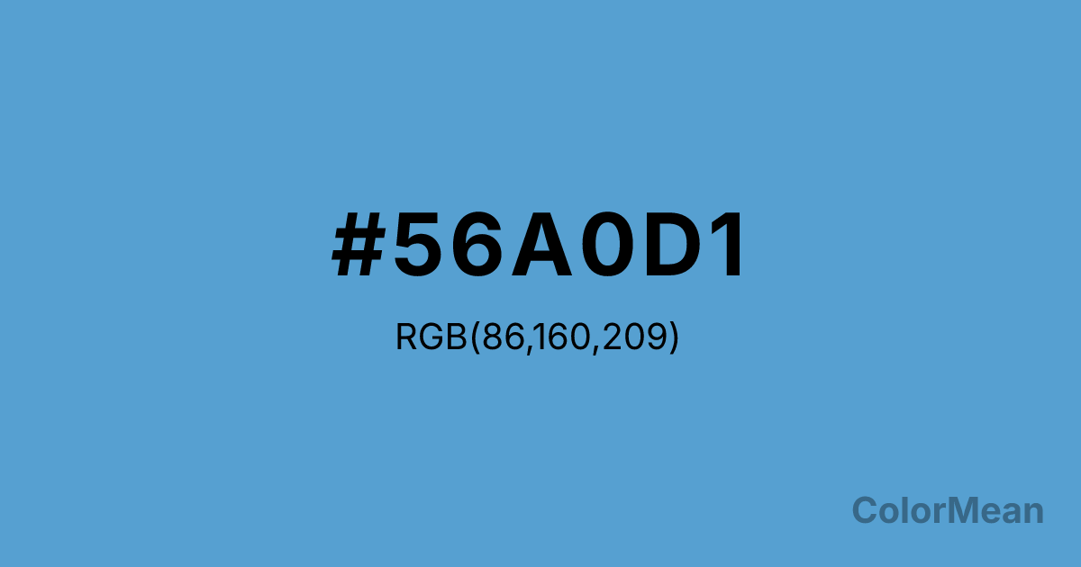 Color swatch image showing #56A0D1 with RGB(86,160,209) values