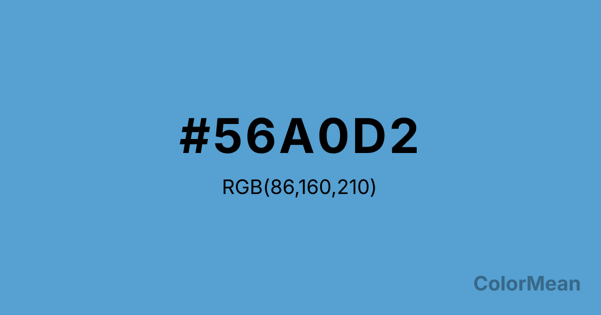 Color swatch image showing #56A0D2 with RGB(86,160,210) values