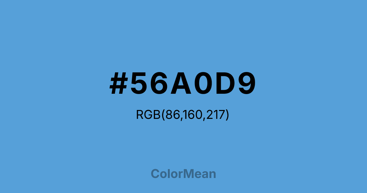 Color swatch image showing #56A0D9 with RGB(86,160,217) values