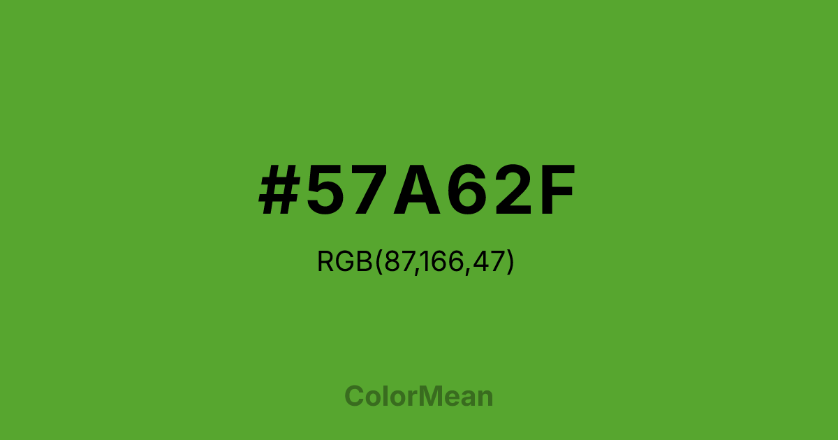 Color swatch image showing #57A62F with RGB(87,166,47) values