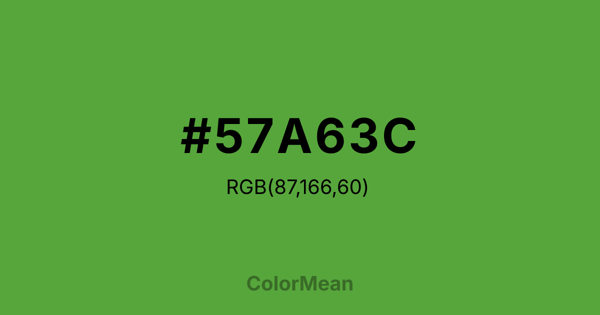Color swatch image showing #57A63C with RGB(87,166,60) values