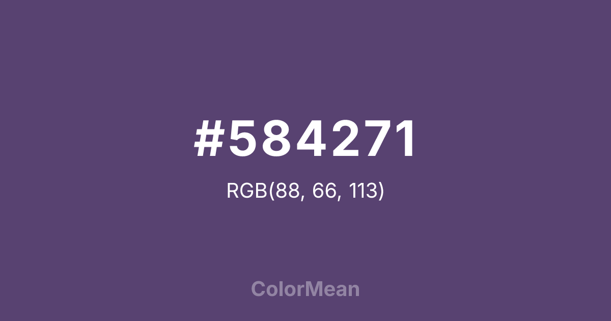 Color swatch image showing #584271 with RGB(88,66,113) values