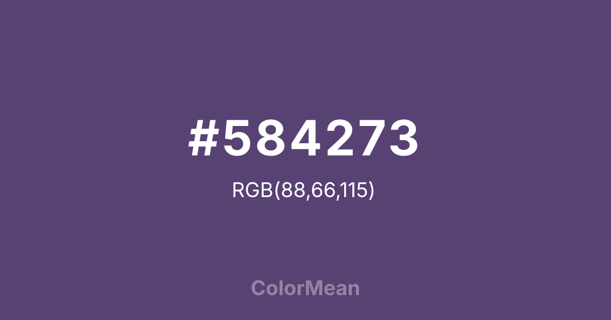 Color swatch image showing #584273 with RGB(88,66,115) values