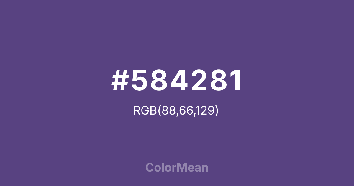 Color swatch image showing #584281 with RGB(88,66,129) values