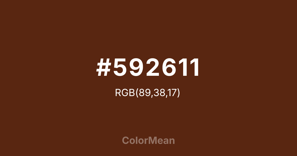 Color swatch image showing #592611 with RGB(89,38,17) values