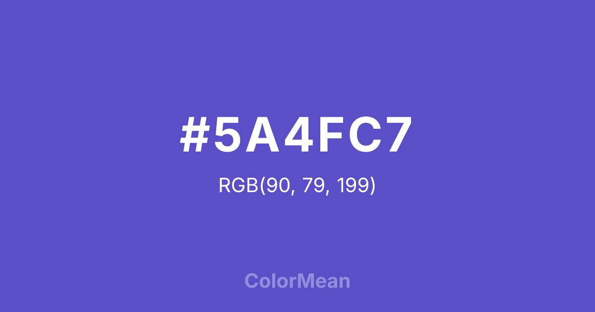 Color swatch image showing #5A4FC7 with RGB(90,79,199) values