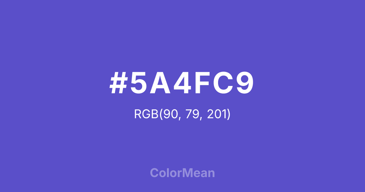 Color swatch image showing #5A4FC9 with RGB(90,79,201) values