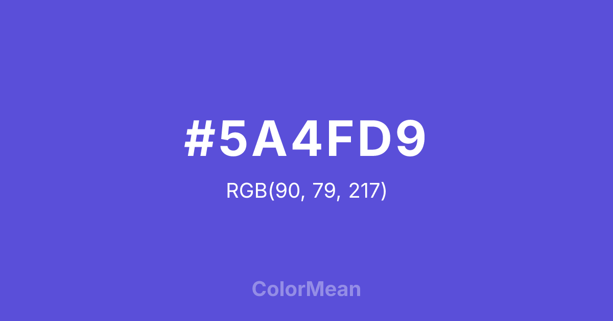 Color swatch image showing #5A4FD9 with RGB(90,79,217) values
