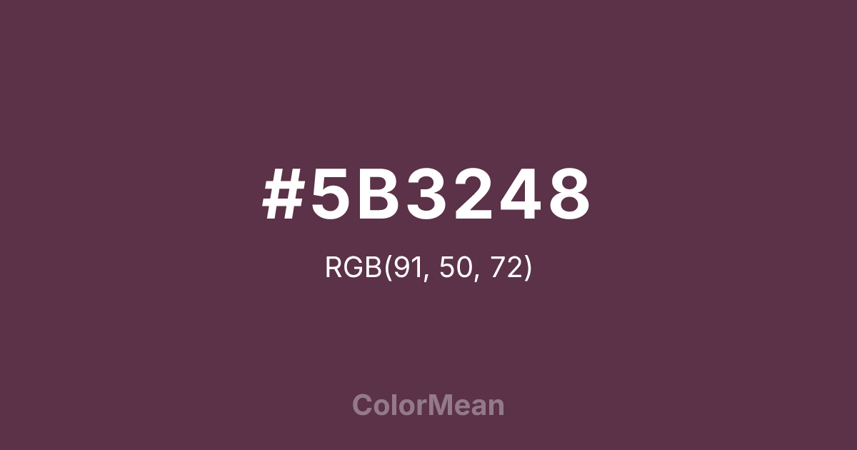 Color swatch image showing #5B3248 with RGB(91,50,72) values
