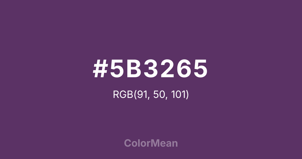 Color swatch image showing #5B3265 with RGB(91,50,101) values