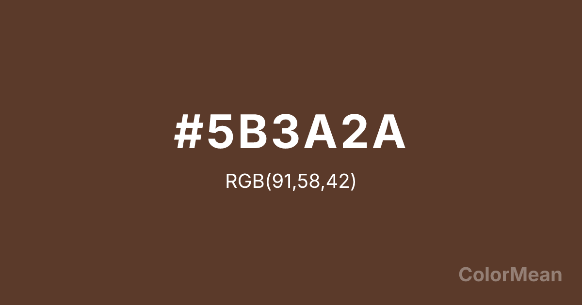 Color swatch image showing #5B3A2A with RGB(91,58,42) values