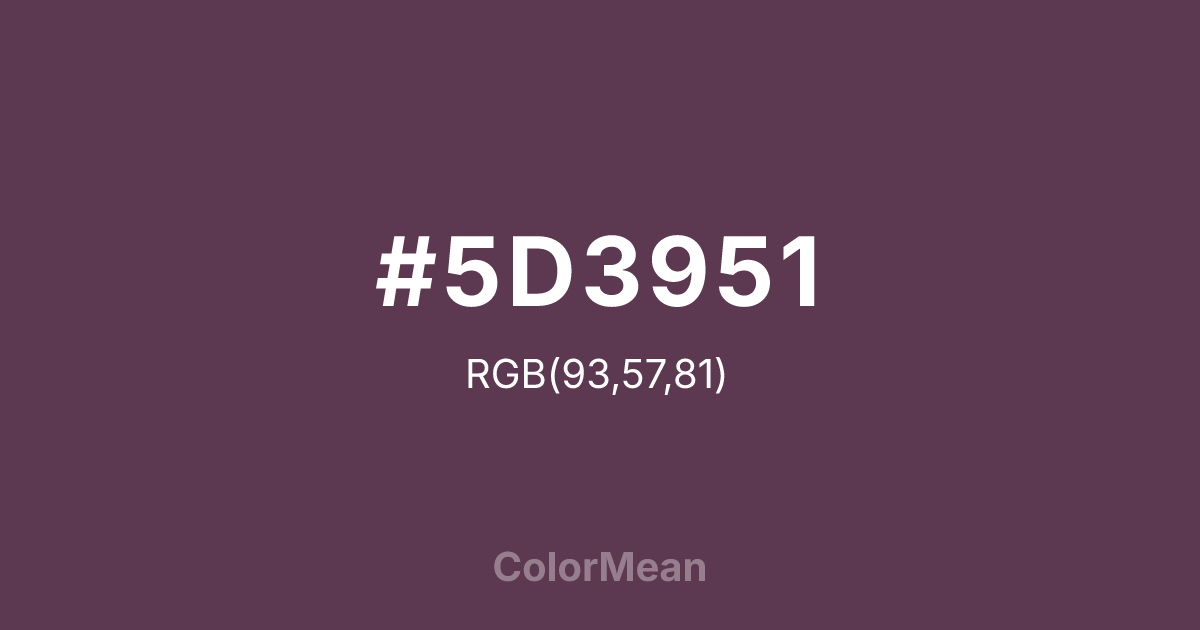 Color swatch image showing #5D3951 with RGB(93,57,81) values