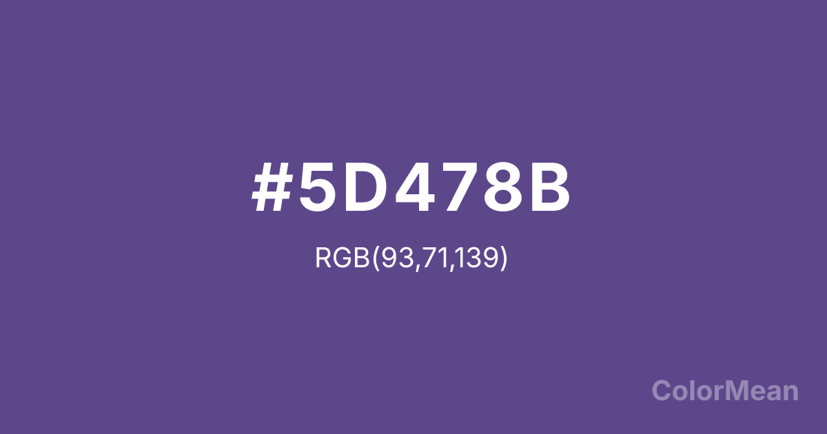 Color swatch image showing MediumPurple4 (#5D478B) with RGB(93,71,139) values