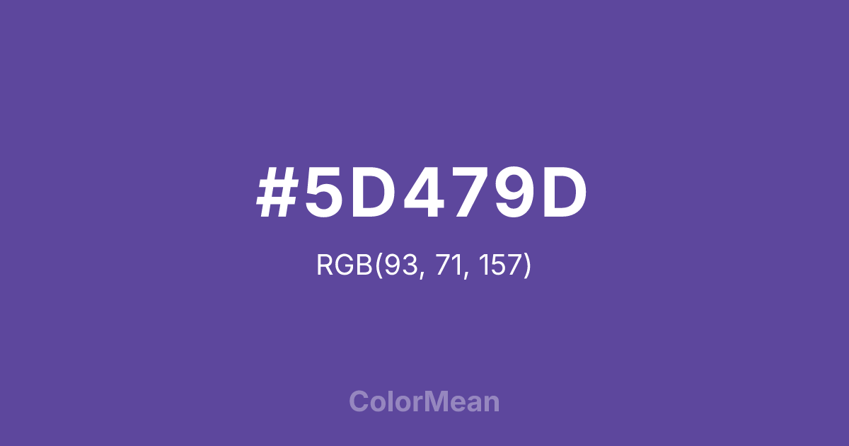 Color swatch image showing #5D479D with RGB(93,71,157) values