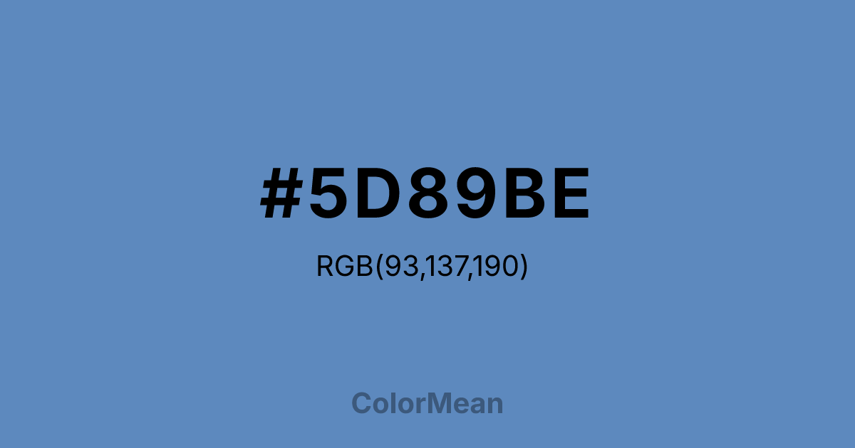 Color swatch image showing #5D89BE with RGB(93,137,190) values