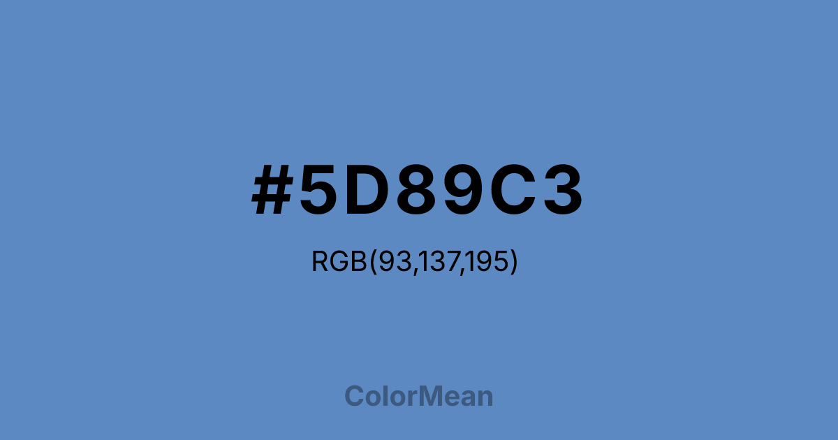 Color swatch image showing #5D89C3 with RGB(93,137,195) values