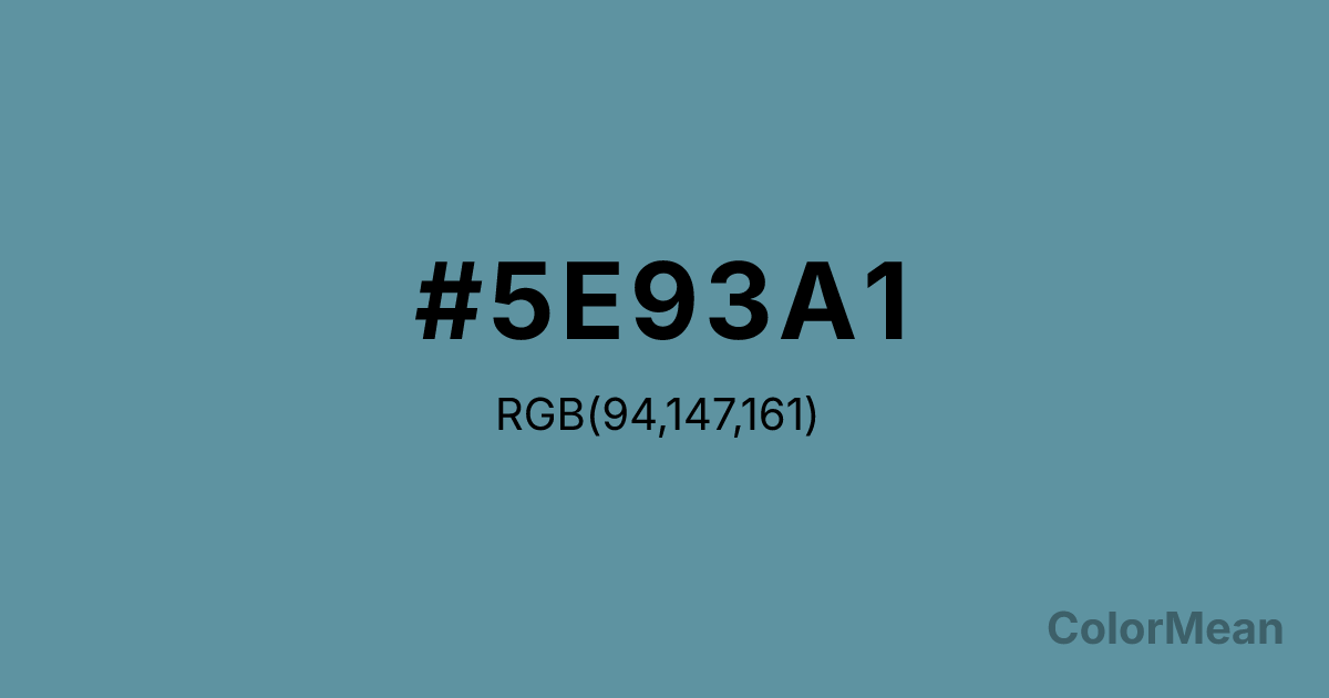Color swatch image showing Blue Lagoon (#5E93A1) with RGB(94,147,161) values