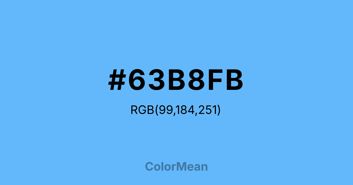 Color swatch image showing #63B8FB with RGB(99,184,251) values